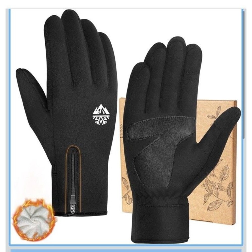 Men's Black Thermal Touchscreen Gloves - Winter Outdoor